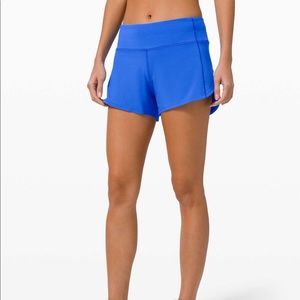 Lululemon Speed up Short Long Wild Bluebell Sz 8